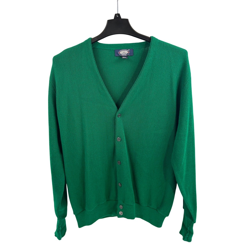 Knights Bridge Cardigan XL Green Vintage Orlon Button Up Mens